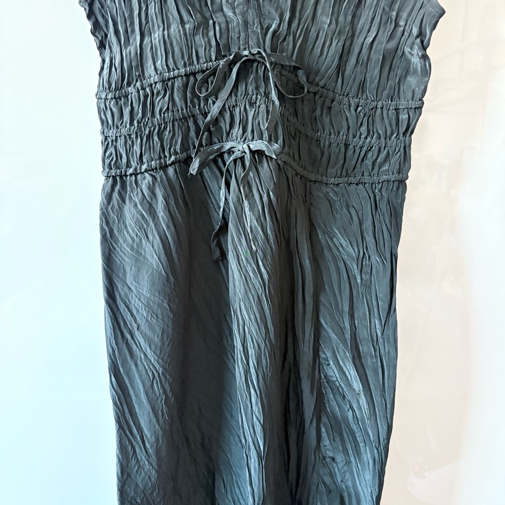 J. Crew Black Palermo Viscose Blend Crinkle Dress - Picture 6 of 13
